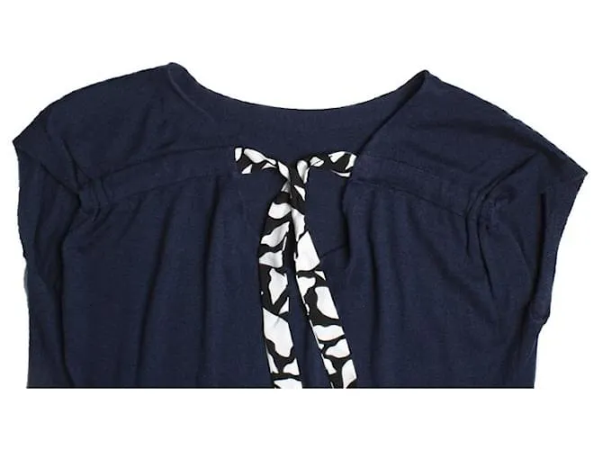 Autre Marque Diane von Furstenberg, Top azul con lazo 