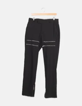 Boohoo Pantalón negro detalle cremalleras