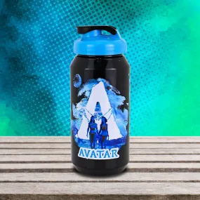 Botella de Plástico Para Agua con Diseo Avatar color Negro con Azul 600ml.