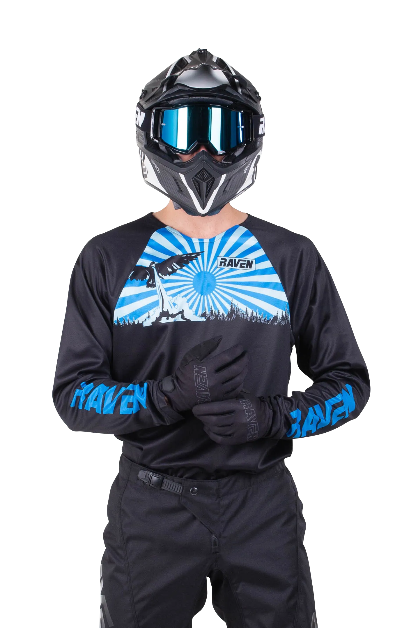 Camiseta de Cross Raven Rival Challenger Negro-Azul