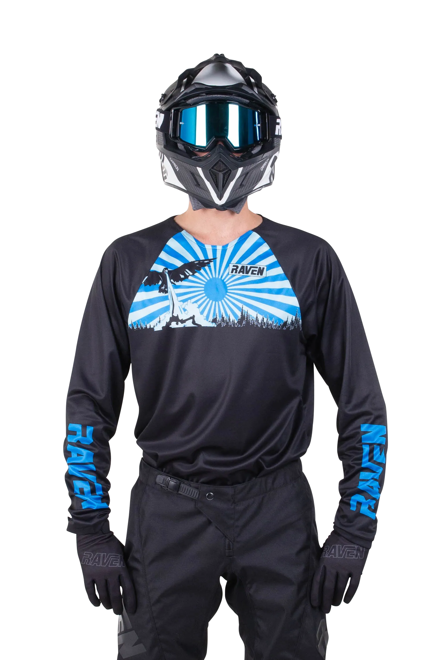 Camiseta de Cross Raven Rival Challenger Negro-Azul