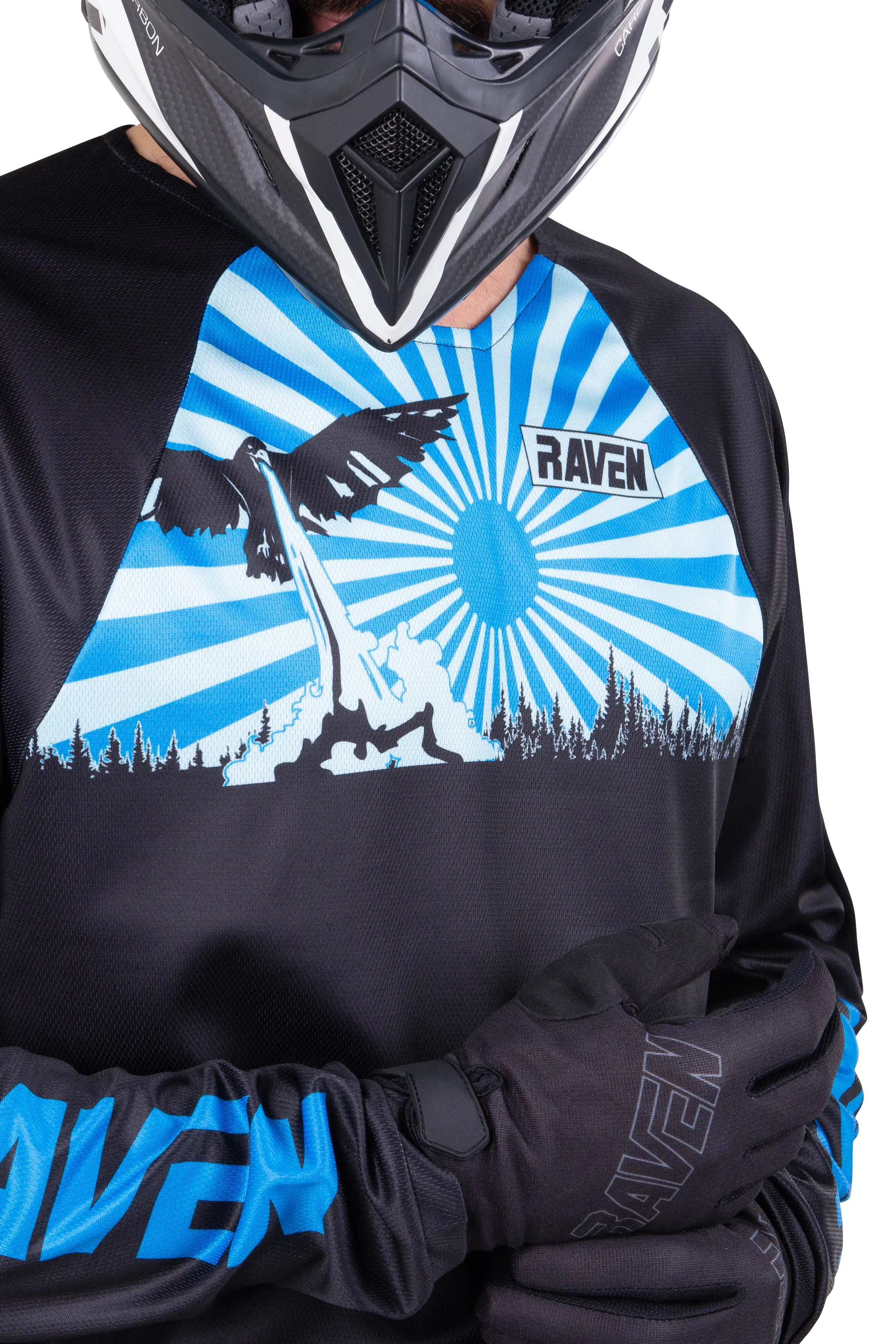 Camiseta de Cross Raven Rival Challenger Negro-Azul