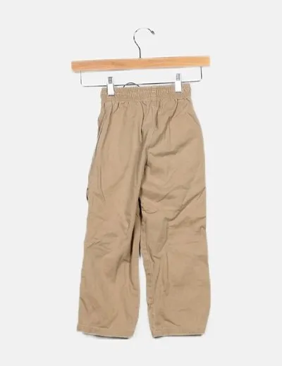 GINKANA pantalón denim beige cargo