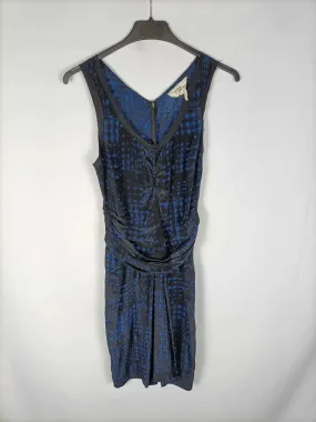 ISABEL MARANT.Vestido azul y negro T.xs