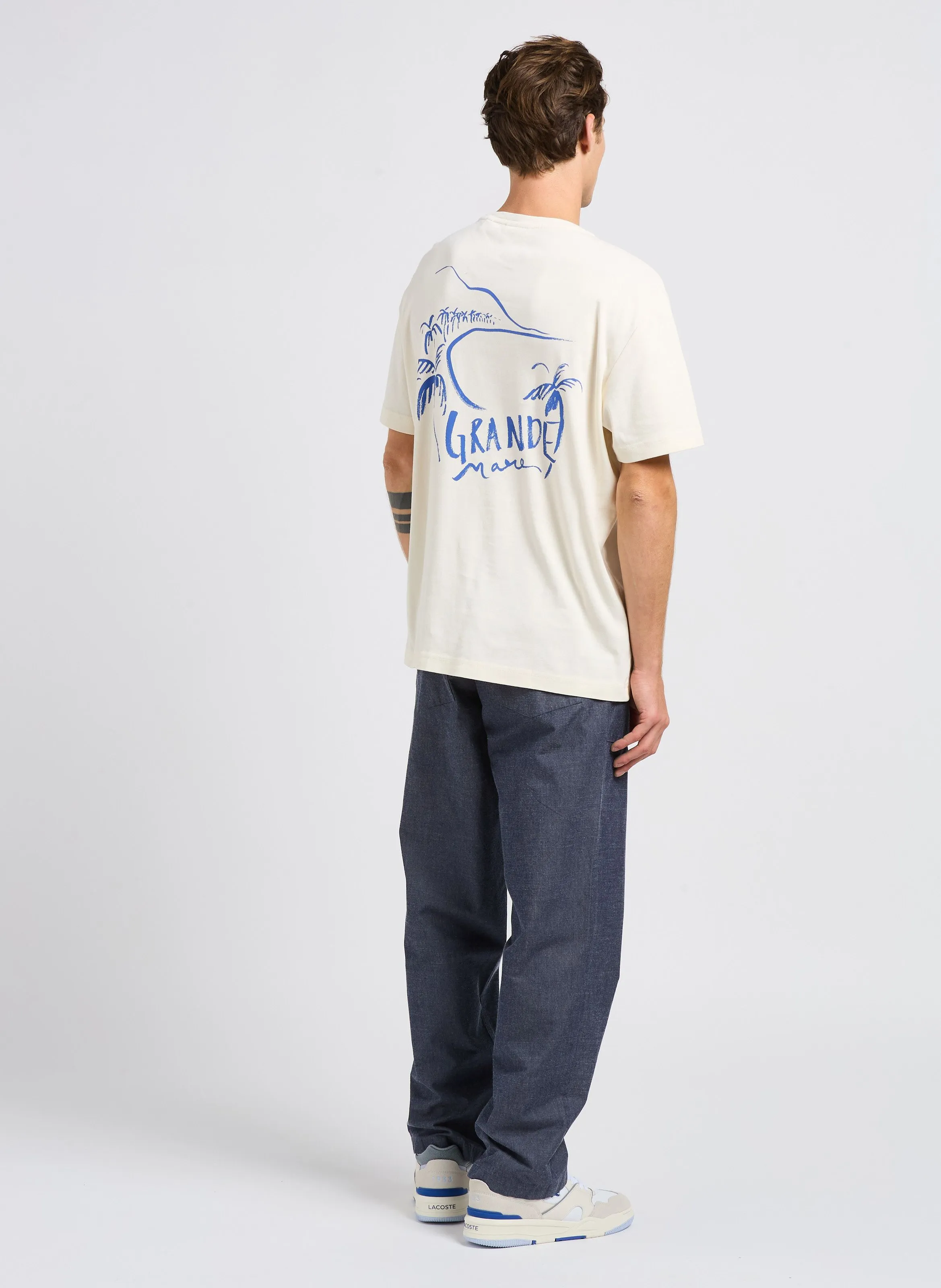 KNOWLEDGE COTTON APPAREL FLINT - Pantalón recto de algodón orgánico en azul