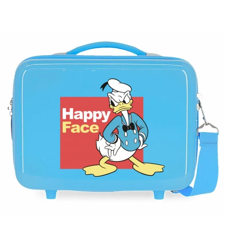 Neceser ABS Donald  Happy Face Adaptable azul claro -29x21x15cm-