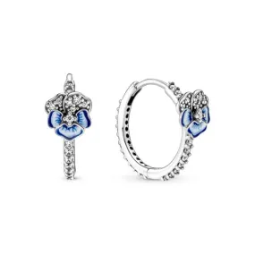 Pendientes en Plata de Ley Flor Pensamiento Azul 290775C01