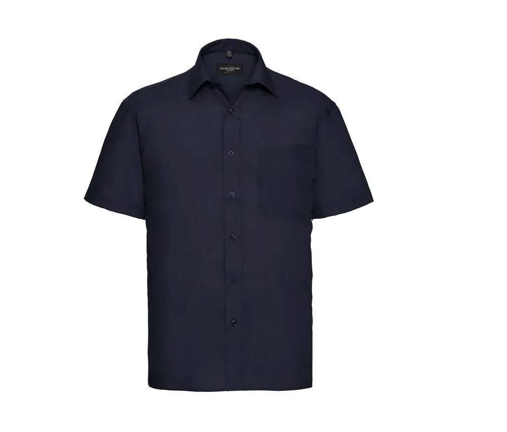 Russell Collection JZ935 - Camisa manga Corta Polycotton Easy Care Poplin - Azul marino