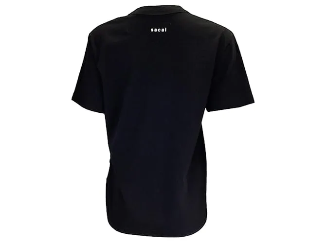 Sacai de hombre de color negro / Camiseta Bar Italia Verde 