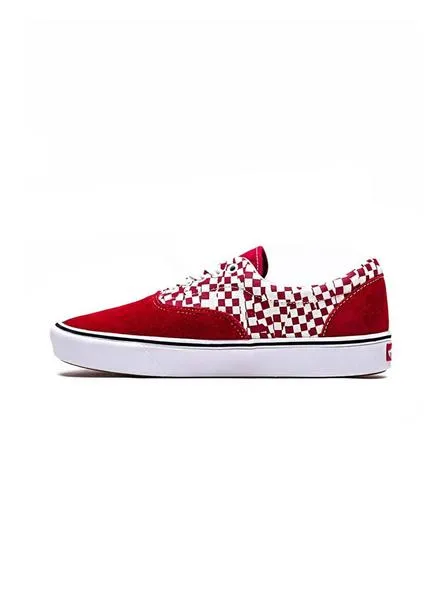 zapatillas vans comfycush era check rojo hombre