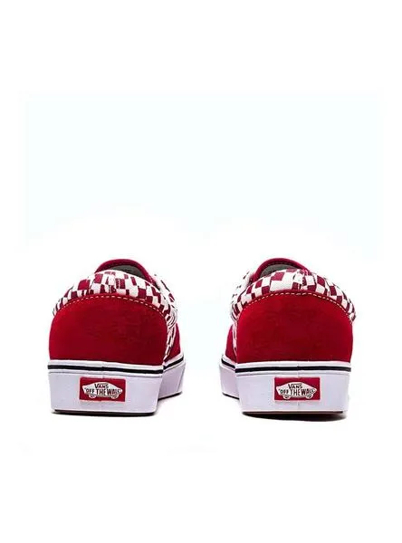 zapatillas vans comfycush era check rojo hombre