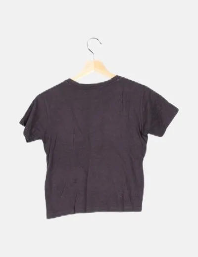 Zara Camiseta gris estampada