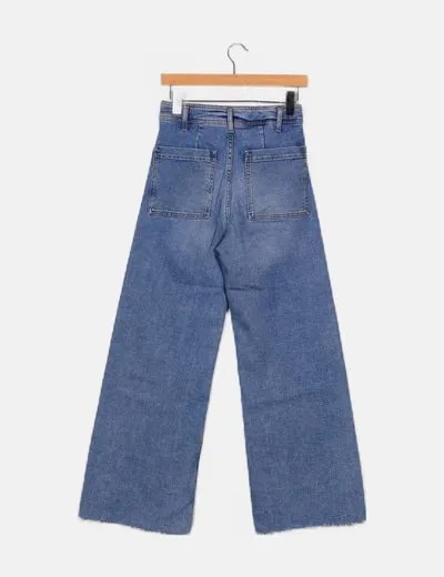 Zara Pantalón denim slouchy azul