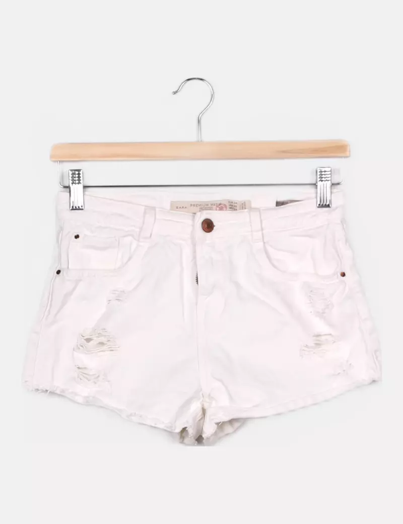 Zara Short denim blanco